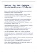 Bar Exam - Boys State &ndash; California Questions and Answers 100&percnt; Correct