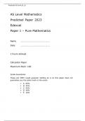 Edexcel AS Level Mathematics Predicted Paper 2023 Paper 1 &ndash; Pure Mathematics Questions and Answers