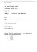 Edexcel AS Level Mathematics Predicted Paper 2023 Paper 2 &ndash; Mechanics and Statistics Questions and Answers