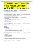 RYANAIR CONVERSION - PDI's Actual Questions With All Correct Answers
