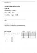 Edexcel GCSE Combined Science Chemistry Paper 2 Foundation Tier Predicted Paper 2023 Questions and Answers