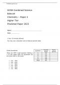 Edexcel GCSE Combined Science Chemistry Paper 2 Higher Tier Predicted Paper 2023 Questions and Answers