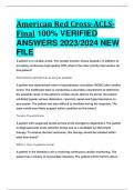 American Red Cross-ACLSFinal 100&percnt; VERIFIED  ANSWERS 2023&sol;2024 NEW  FILE