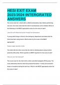 HESI EXIT EXAM  2023/2024 INTERGRATED  ANSWERS