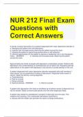NUR 212 Final Exam Questions with Correct Answers 