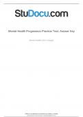 ATI Nursing Detailed Answer Key Mental Health Progression Practice 15th June 2023