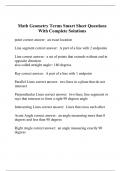 Math Geometry Terms Smart Sheet Questions With Complete Solutions