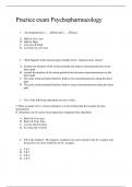 Tentamen/ practice exam Psychopharmacology  