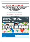 COMMUNITY/PUBLIC HEALTH  NURSING Test Bank