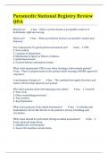 Paramedic National Registry Review Q&A