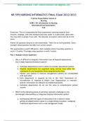 NR 599 NURSING INFORMATICS FINAL EXAM 2022&sol;2023