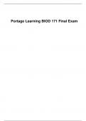 2022/ 2023 Portage Learning BIOD 171 Final Exam