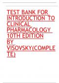 Test Bank Introduction to Clinical Pharmacology 10th Edition Visovsky&comma;Complete Test Bank