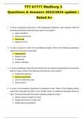 TTT 67777 MedSurg 3 Questions & Answers 2023&sol;2024 update &vert; Rated A&plus;