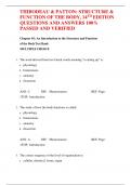THIBODEAU & PATTON&colon; STRUCTURE & FUNCTION OF THE BODY&comma; 14TH EDITION QUESTIONS AND ANSWERS 100&percnt;  PASSED AND VERIFIED