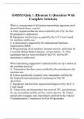 GMDSS Quiz 1 (Element 1) Questions With Complete Solutions