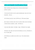 Life and Health Certification Exam &vert; 88 Questions with 100&percnt; Correct Answers &vert; Verified