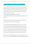 Social Studies Teacher Certification &vert; 144 Questions with 100&percnt; Correct Answers &vert; Verified &vert; 28 Pages