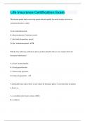 Life Insurance Certification Exam &vert; 38 Questions with 100&percnt; Correct Answers &vert; Verified