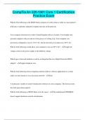 CompTia A&plus; 220-1001 Core 1 Certification Practice Exam &vert; 103 Questions with 100&percnt; Correct Answers &vert; Verified &vert; 22 Pages