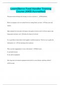 Learn2Serve Food Handler Training Course &lpar;ANSI Accredited&rpar; &vert; 45 Questions with 100&percnt; Correct Answers &vert; Verified