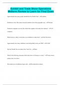 Exhibit and Trade Show Operations Midterm Review to Learn for Final Exam &vert; 40 Questions with 100&percnt; Correct Answers &vert; Verified