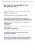 Barbicide Pre Test Study Guide with Complete Solutions