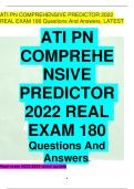 ATI PN COMPREHENSIVE PREDICTOR 2022 REAL EXAM 180 Questions And Answers. Real exam 2023/2024 latest update 		