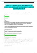 CCRN CRITICAL CARE REGISTERED NURSE EXAM LATEST 2023&sol;2024 QUESTIONS AND 100&percnt; CORRECT ANSWERS TEST BANK