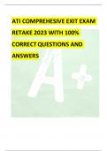 ATI COMPREHESIVE EXIT EXAM RETAKE 2023 WITH 100% CORRECT QUESTIONS AND ANSWERS