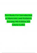 Test Bank For Introduction to Maternity and Pediatric Nursing 9th Edition BY Gloria Leifer