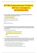 ATI RN Comprehensive Predictor 250 Q & A Graded A&plus; 2019&lpar;UPDATED&rpar;