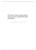 ATI Enteral Tube Feeding Study Guide ACTUAL QUESTION AND ANSWERS &period;
