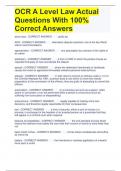 OCR A Level Law Actual Questions With 100% Correct Answers