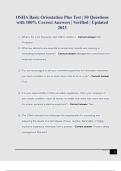OSHA Basic Orientation Plus Test &vert; 50 Questions with 100&percnt; Correct Answers &vert; Verified &vert; Updated 2023