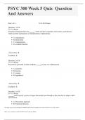 PSYC 300 Week 5 Quiz &ndash; Question And Answers