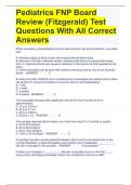 Pediatrics FNP Board Review (Fitzgerald) Test Questions With All Correct Answers