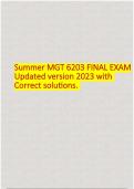 Summer MGT 6203 FINAL EXAM Updated version 2023 with Correct solutions&period;