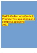 CWEA Collections Grade 2 Practice Test questions and complete solutions 2023.