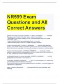 NR599 Exam Questions and All Correct Answers 