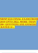 NRNP 6531 FINAL EXAM FROM 2019 UPTO 2022. MORE THAN 200+ QUESTIONS AND ANSWERS RATED A+.