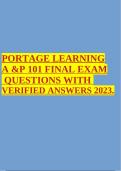 PORTAGE LEARNING A &P 101 FINAL EXAM QUESTIONS WITH VERIFIED ANSWERS 2023&period;