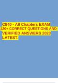 C840 - All Chapters EXAM 120+ CORRECT QUESTIONS AND VERIFIED ANSWERS 2023 LATEST.