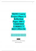 NR393 Course  Project Phase 3&colon;  Reflection  Paper 100&percnt;  VERIFIED  CORRECT  2023 UPDATE 