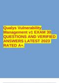 Qualys Vulnerability Management v1 EXAM 30 QUESTIONS AND VERIFIED ANSWERS LATEST 2023 RATED A&plus;&period;