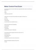 Motor Control Final Exam 2023 with 100&percnt; correct answers