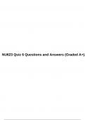 NU623 Quiz 6 Questions and Answers (Graded A+).