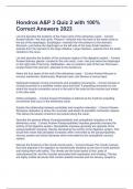 Hondros A&P 3 Quiz 2 with 100&percnt; Correct Answers 2023