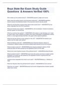 Boys State Bar Exam Study Guide Questions  & Answers Verified 100&percnt;