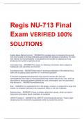 Regis NU-713 Final  Exam VERIFIED 100%  SOLUTIONS